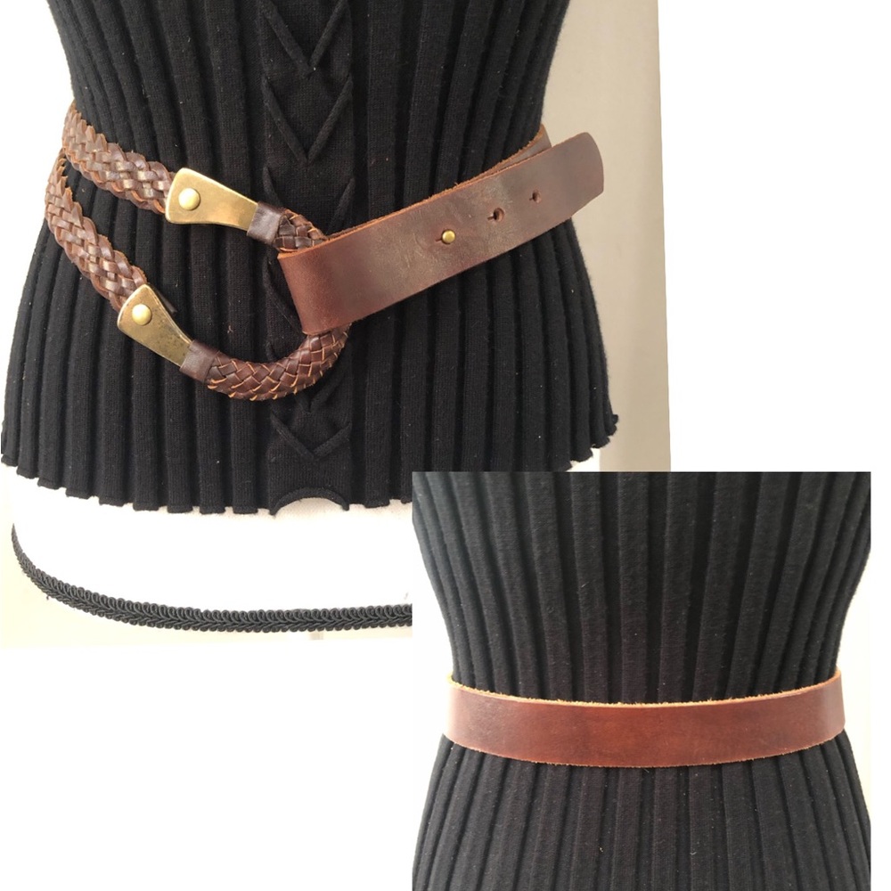 TOMMY BAHAMA Sz M Brown Leather Belt